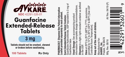 Label 4229132601 Guanfacine Er 2019 3mg